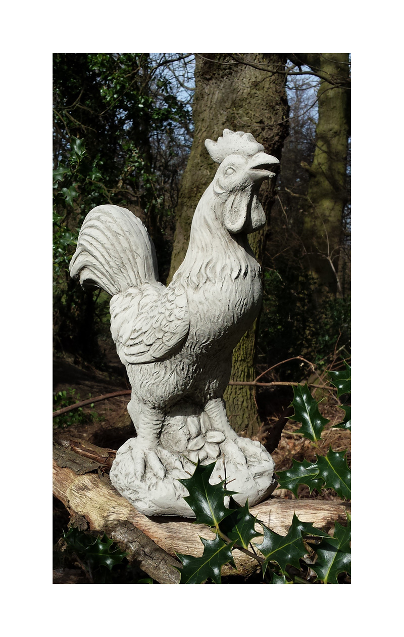 Cockerel Garden Ornament onefold.uk