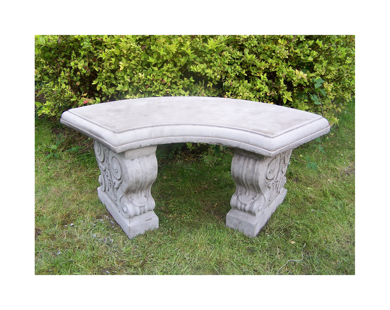LARGE CURVED GARDEN BENCH Hand Cast Stone Garden Ornament Concrete ⧫onefolduk eBay