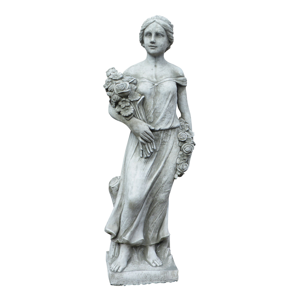 LARGE ROSE LADY Bespoke Hand Cast Stone Garden Ornament Statue Decor ⧫onefolduk
